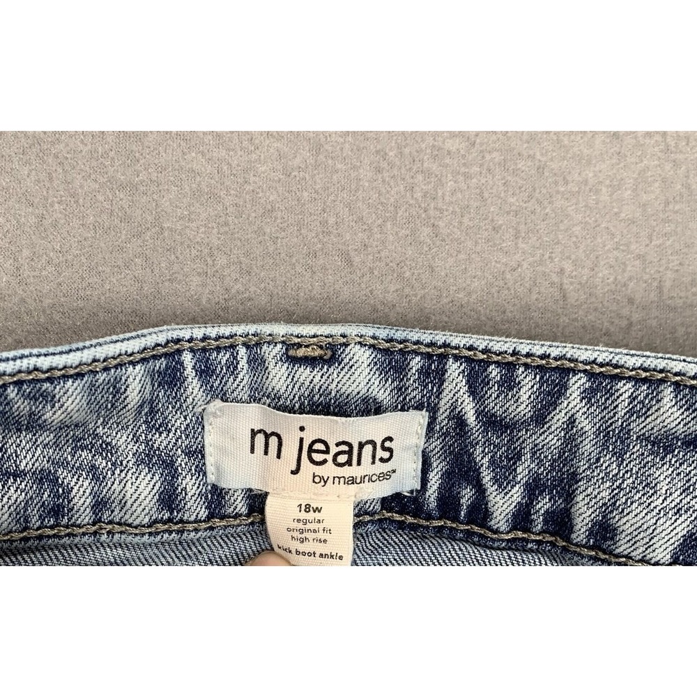 Maurices High Rise Kick Boot Ankle Jeans 18W Raw Hem Plus Size - Picture 7 of 8